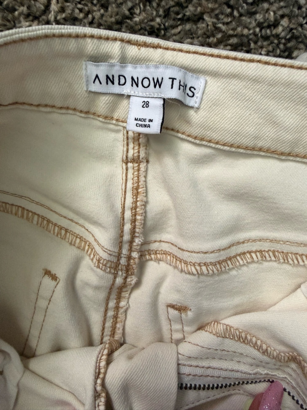 Cream High Rise Jeans - Picture 3 of 6